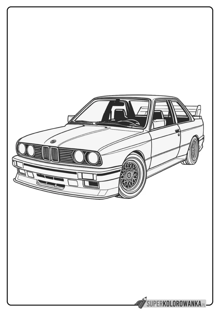 bmw e30 kolorowanka do druku