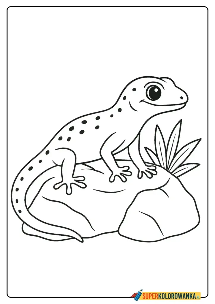 gekon kolorowanka do druku pdf