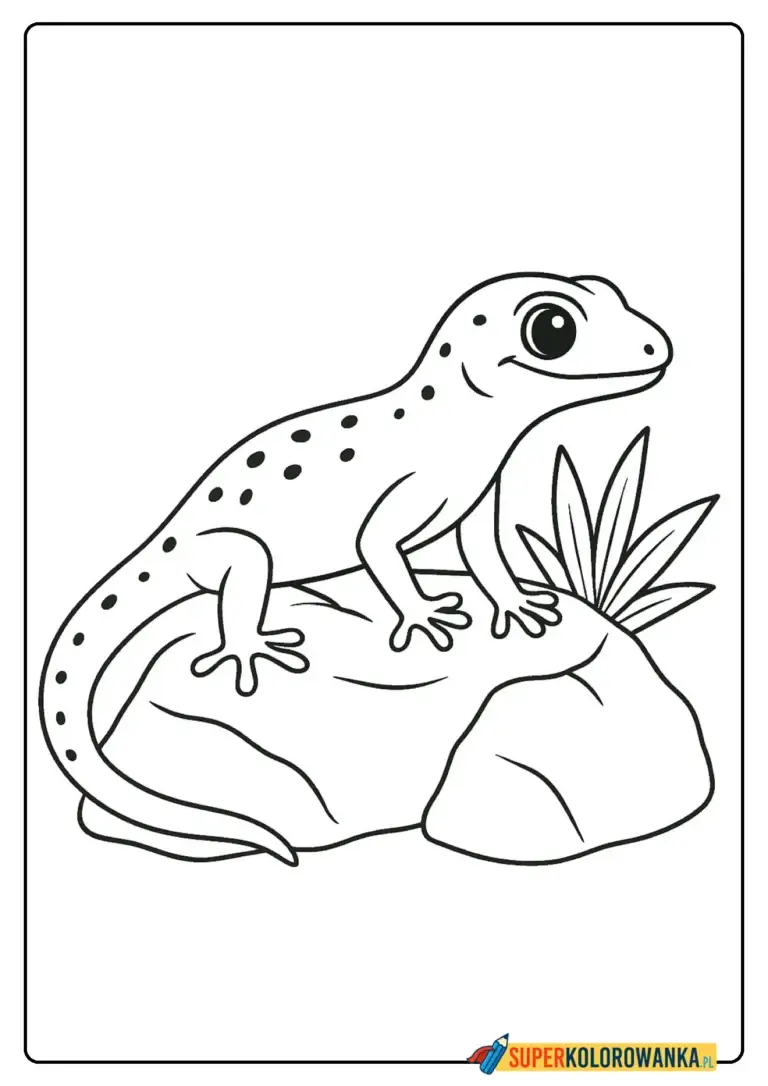 gekon kolorowanka do druku pdf