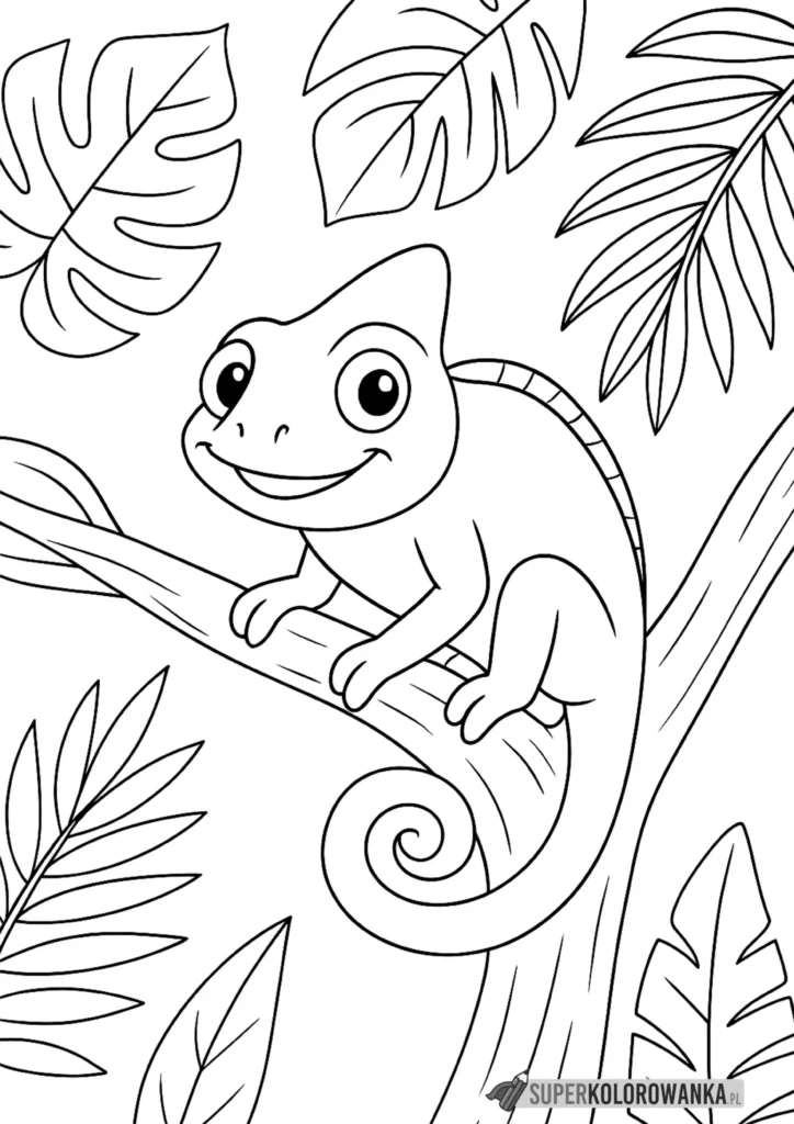 kameleon kolorowanka do druku pdf