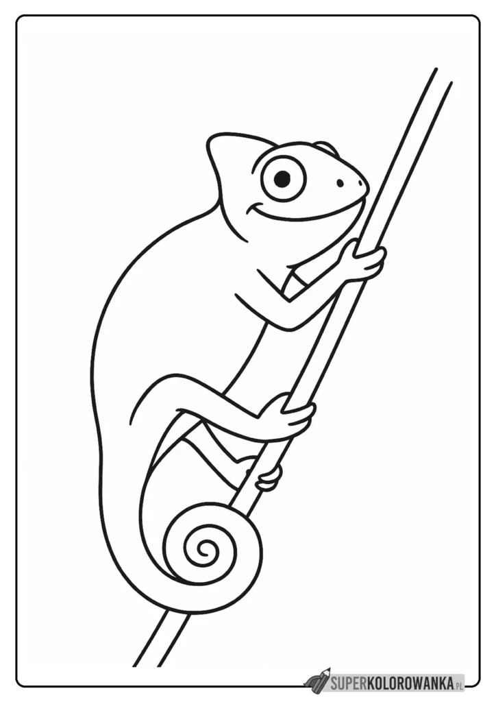 kameleon kolorowanka dla dzieci